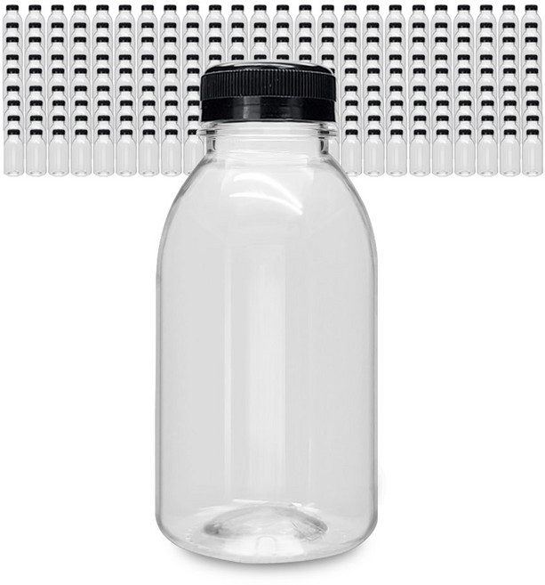 미르코리아 우유 투명 블랙캡 페트병, 300ml, 223개