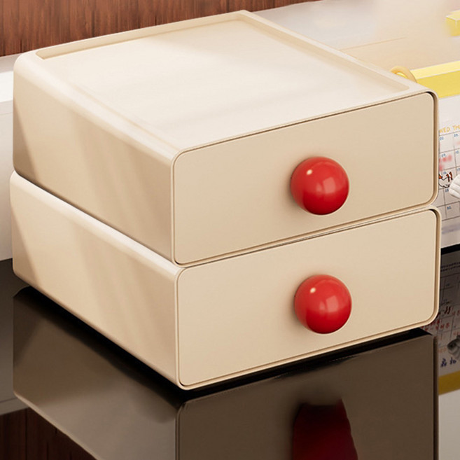 앤티스 컬러볼 데스크 다용도 미니서랍, 화이트, 2개