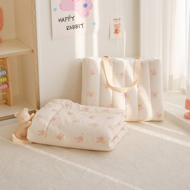 포몽드 유아용 고밀도 순면 듀라론 어린이집 낮잠이불 2종 세트 분리형, 토끼야
