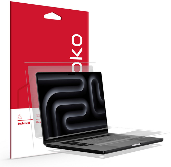 스코코 맥북 무광 전신 외부보호필름 세트, 1세트