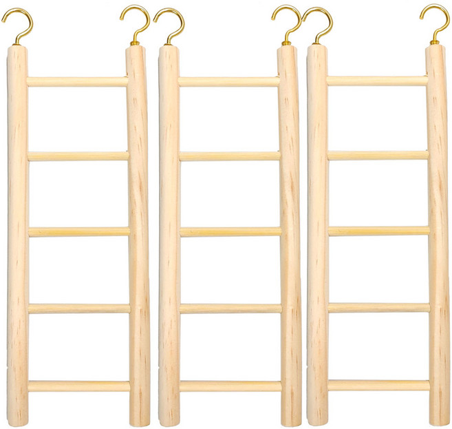 펫츠핸들러 앵무새 내츄럴 원목 사다리 22cm, 3개