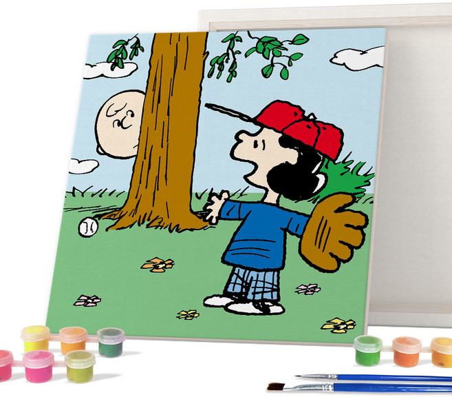 아이러브페인팅 피너츠 DIY PAINTING 25 x 25 cm, 스누피 야구게임, 1개