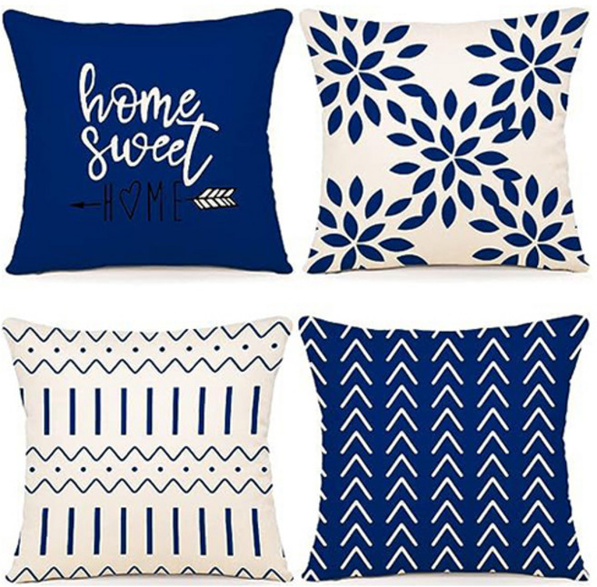 홈플로우 거실 소파 장식 쿠션커버 4종 세트