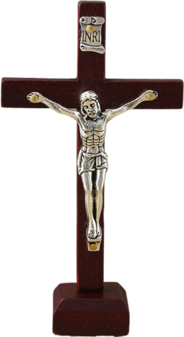 글로어스 기독교 기도 탁상용 십자가, 레드브라운, 2개