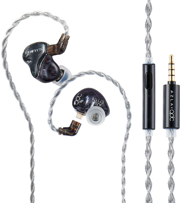 아즈라 qdc 뉴미디어 고음질 유선이어폰, ERINYS2, 혼합색상