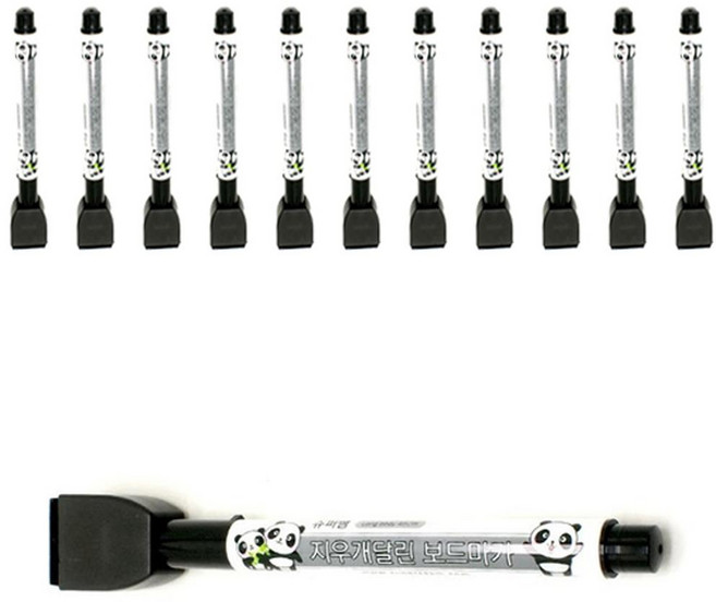 Superssam 附板擦白板筆, 黑色, 12入