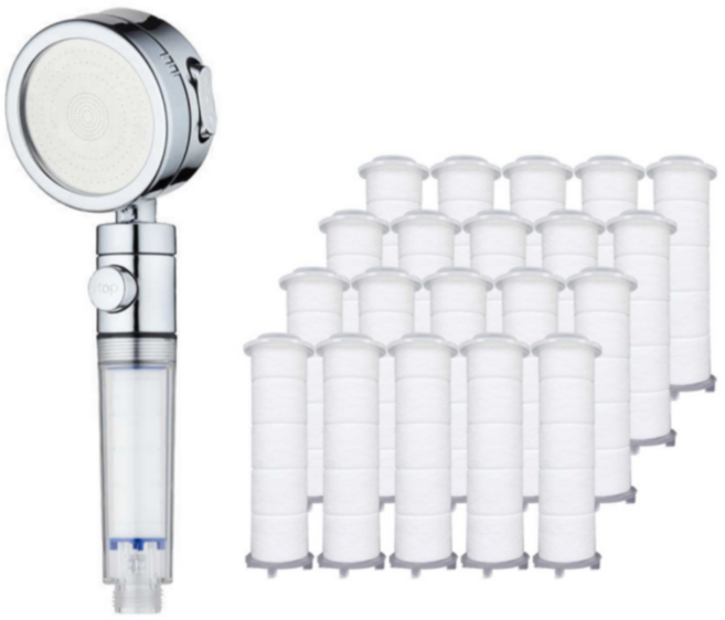 마더센트 온앤오프 필터샤워기 + 리필 필터 20p 세트, 1개, 화이트