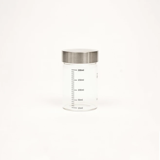 인블룸 304 눈금 스테인리스 유리 밀폐용기, 1개, 200ml - 쿠팡