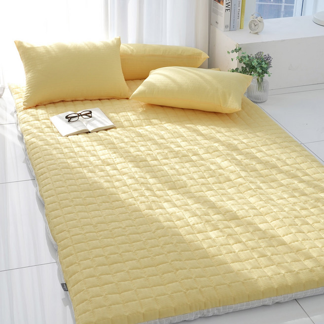 스코홈 국내 제조 여름 냉감 시어서커 누빔 요커버, 심쿵옐로우