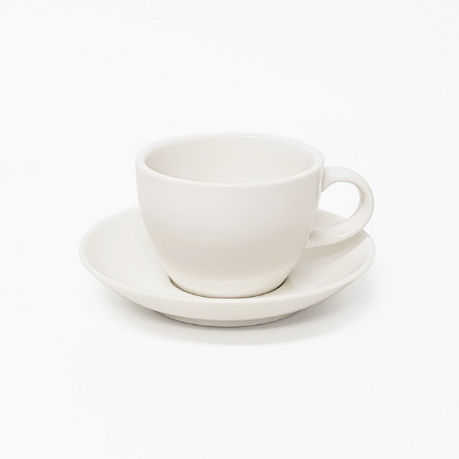 호레카 도자기 커피잔 200ml 2p + 받침 2p 세트 2호, 화이트, 1세트