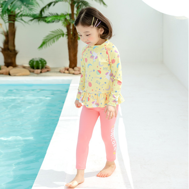 라라아망 여아용 유니콘 래쉬가드 세트