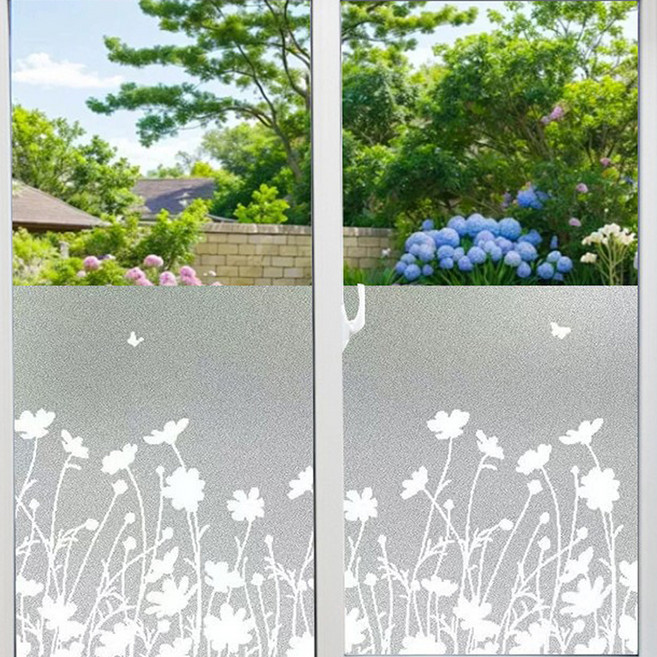 또드림 비점착 사생활 보호 창문시트지, 들꽃
