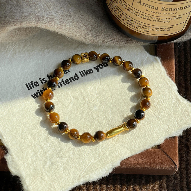 붓다베스트 마음의 안정을 주는 부적같은 행운 호안석 물고기 팔찌