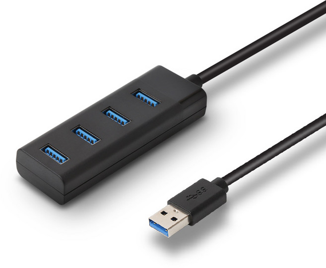 넥스트유 USB3.0 4포트 무전원 USB허브 NEXT-634U3, 블랙, 1개