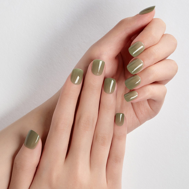 데싱디바 매직프레스 컬러 네일팁 세트, 1개, 올리브 카키