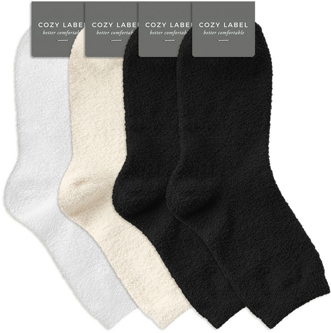 코지라벨 남성용 수면 양말 화이트 + 블랙 2p + 아이보리 세트