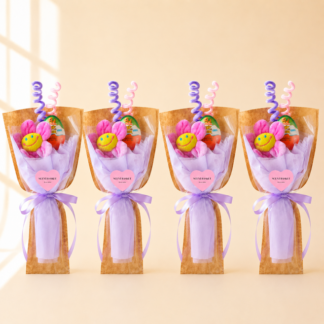 Scent Basket Joyful Smile 健達奇趣蛋花束 4入, 紫色