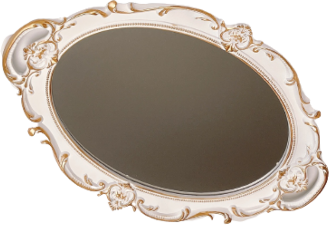 오브민 타원 빈티지 앤틱 트레이, 화이트골드