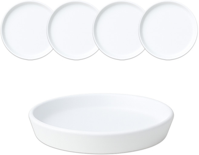 식스파머스 튼튼한 원형 화분 받침, 백색, 5개