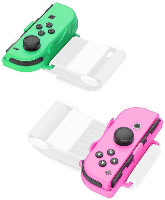 업마켓 아키토모 조이콘 손목 암 밴드 핑크그린 좌우세트, 1세트