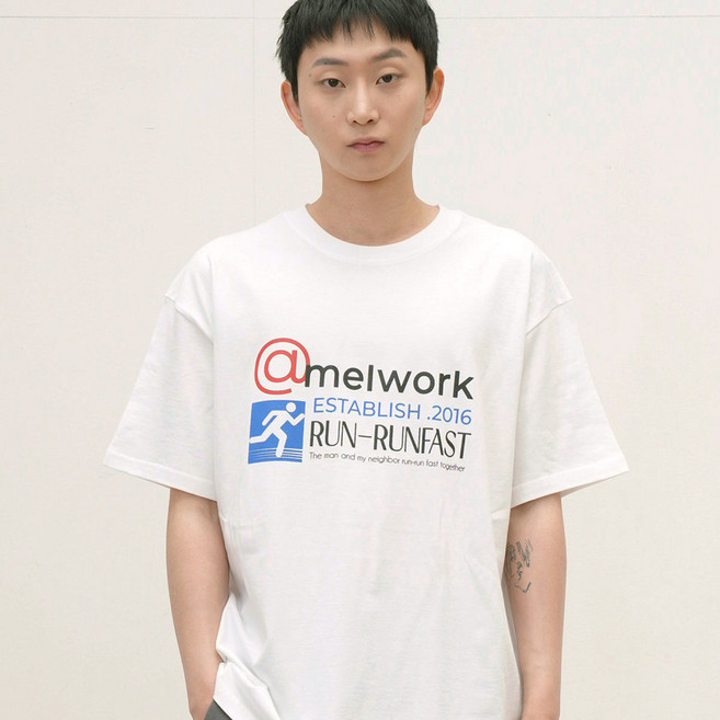 CAMEL WORK 男款透氣快跑短袖棉質寬鬆T恤