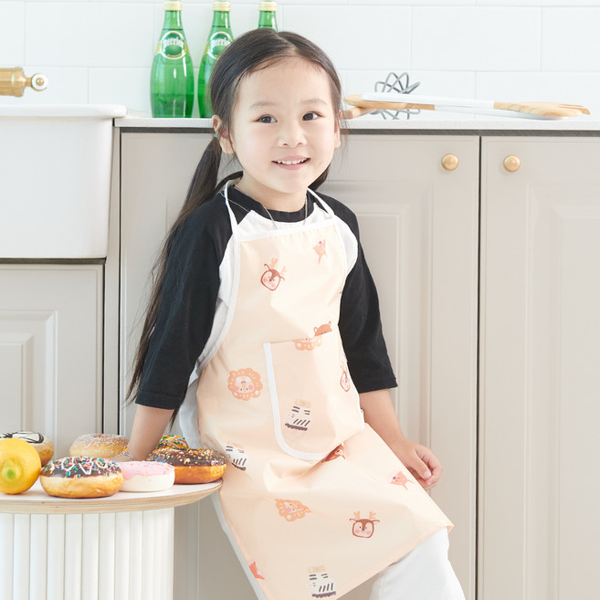 베베슈에뜨 아동용 패턴 방수 앞치마
