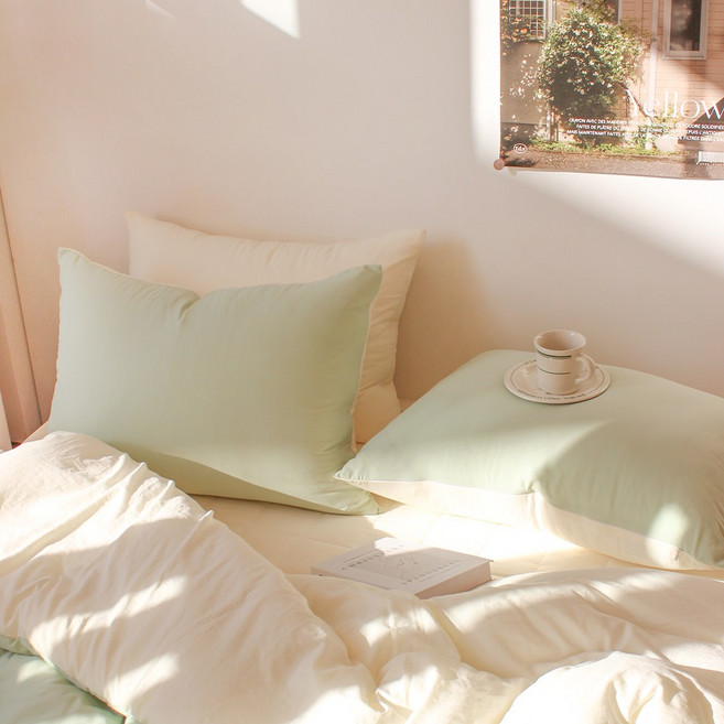 루시드슬립 국내산 부드러운 디어마이 리버서블 워싱 베개커버 2p