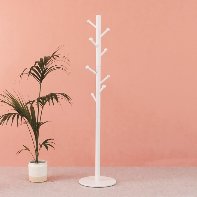 우디홈 엣지형 스탠드 옷걸이, 화이트