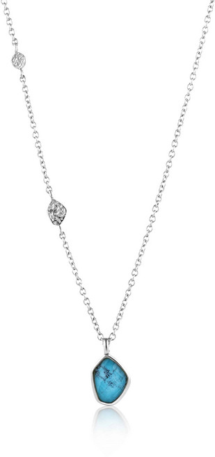 ANIAHAIE 女性綠松石925純銀鍍銠項鍊 N014-02H + 購物袋