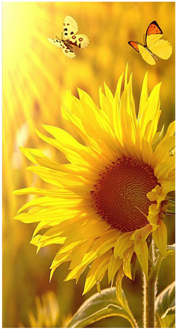 케이엠엘리 3D 원형 보석십자수 구슬 비즈 DIY키트 50 x 90 cm, 황금 해바라기, 1개