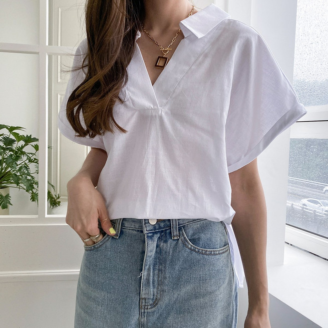 Lindashop 女款 Shop Modern 捲袖短袖罩衫 cpbl4738k27