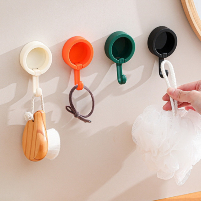 피어니스트 서클 미니 고리 무타공걸이 4종 세트, 오렌지, 그린, 블랙, 화이트, 1세트