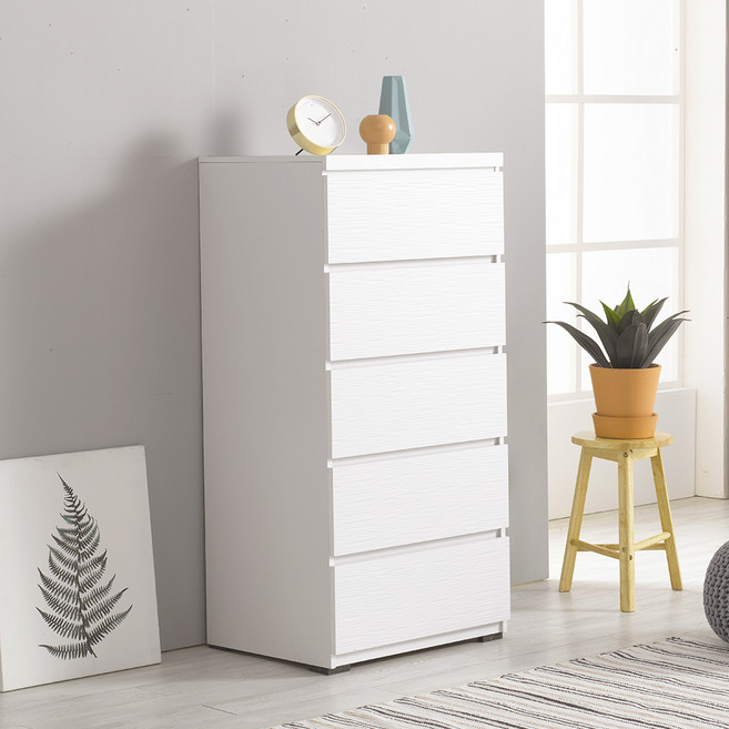 가이온 마린 서랍장 방문설치, 화이트, 5단