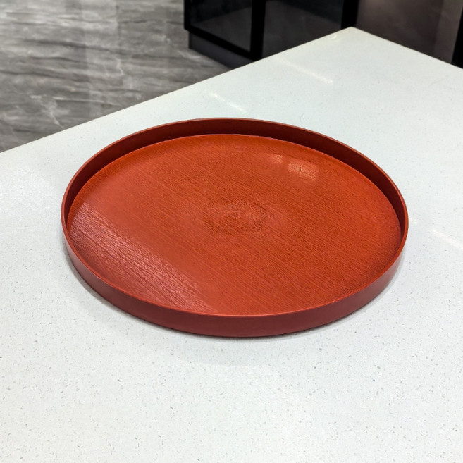 아메리칸로드 대형 원형 미끄럼방지 주방 트레이 HR2691, 레드, 1개