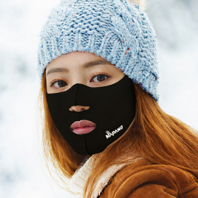 네이팡 겨울용 기모 오픈 스키 골프 자전거 등산 낚시 테니스, 블랙, 1개