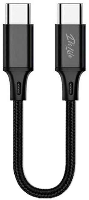 이츠라이프 몰타 C타입-C타입 고속충전 숏 케이블, 블랙, 14cm, 1개