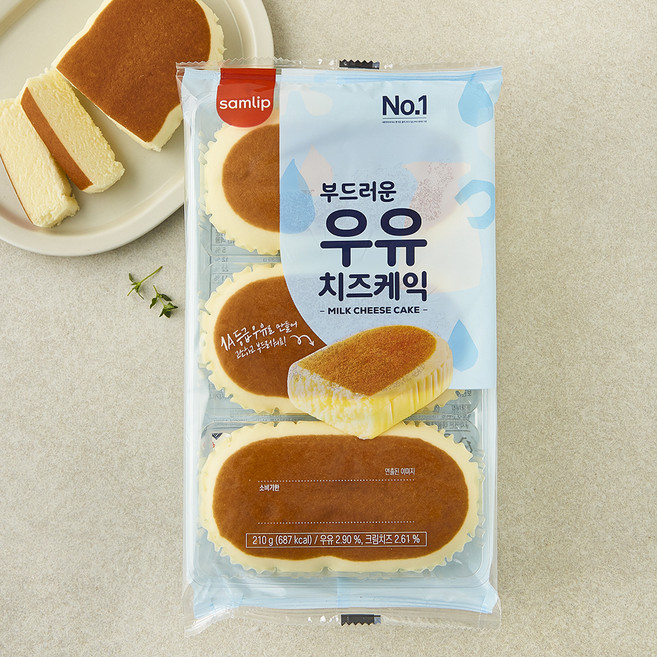삼립 부드러운 우유 치즈케익, 70g, 3개입, 1개