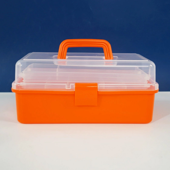 코히모 미술도구 정리 3단 다용도 화구박스 오렌지 5W0130