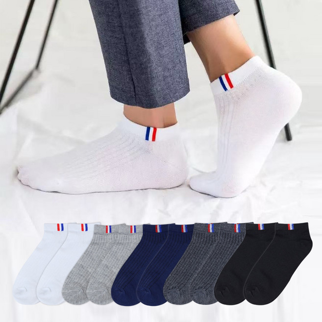 싹스윕 남성용 프리미엄 포인트 스니커즈 발목 양말 10켤레 세트