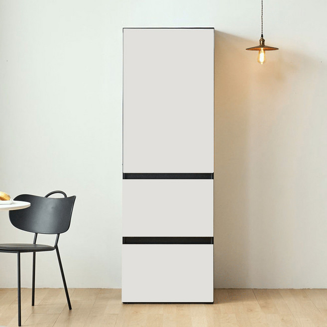 엘리에셀 비스포크 오브제 600 광폭 5단 키큰 다용도 선반 틈새 서랍수납장 방문설치, 코타화이트