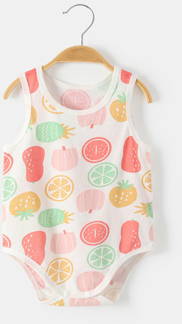 베베니즈 유아용 데일리 순면 패턴 민소매 바디수트