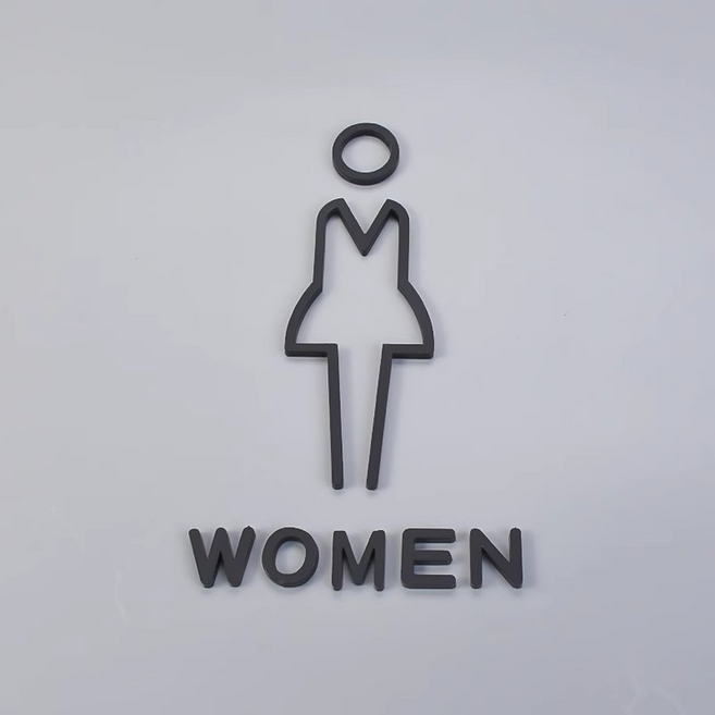 Soksokchaeum 廁所標示牌 壓克力 女生, 黑色A