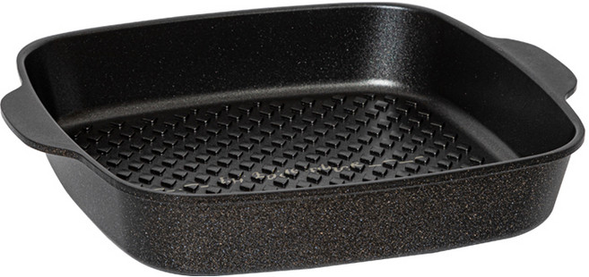 퀸센스 인덕션 프리미엄 엣지블랙 사각그리들팬, 28cm, 1개