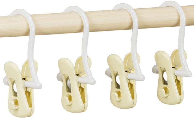 해피굿즈 다용도 강력고정 빨래집게, 크림옐로우, 4개