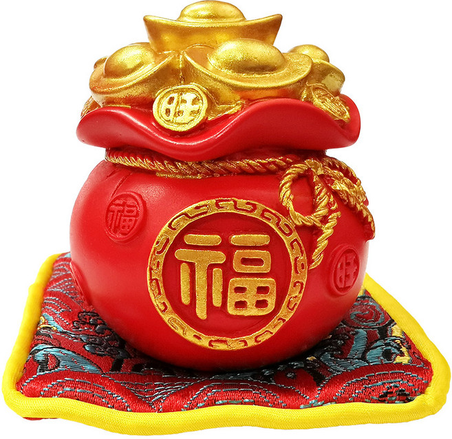 財神小舖 財源滾滾 小福袋擺件 ECH-1002, 紅色