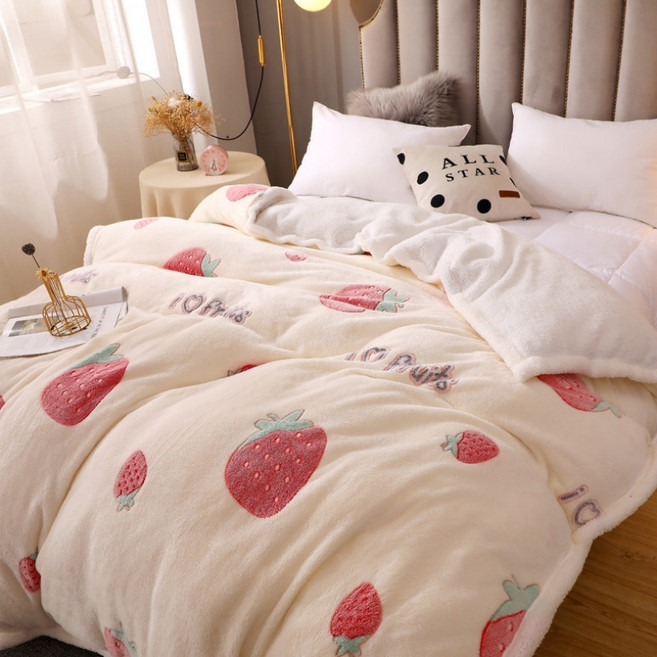 솔리드 극세사 플란넬 이불커버기능 담요 타입9