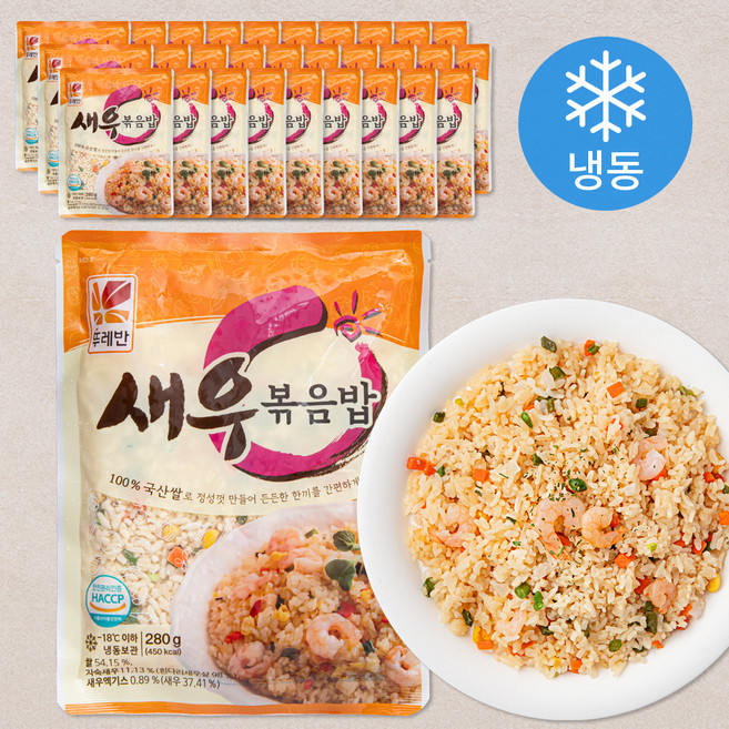 뚜레반 새우 볶음밥 (냉동), 280g, 30입