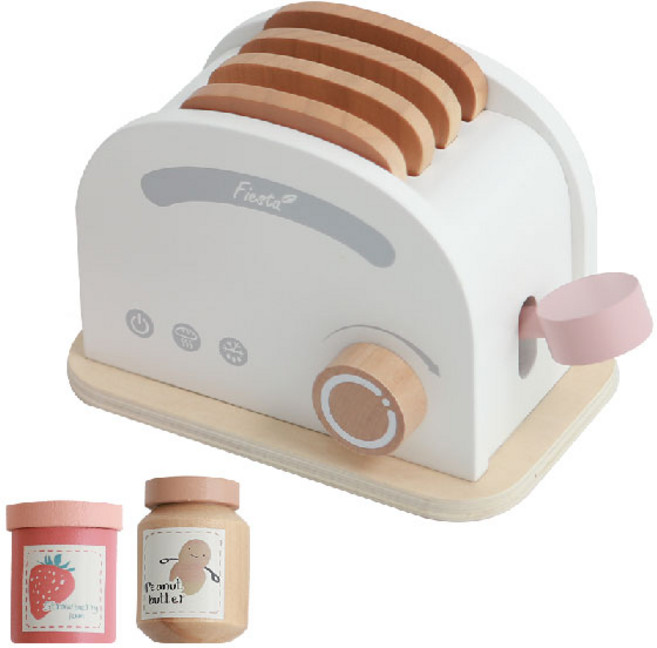 피에스타 원목 토스터 소꿉놀이 세트, 혼합 색상, 1개