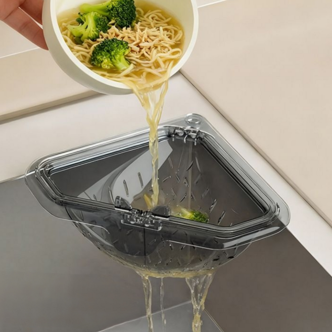 라임리빙 자석고정 싱크대 음식물 쓰레기 거름 물빠짐 바구니, 그레이, 1개