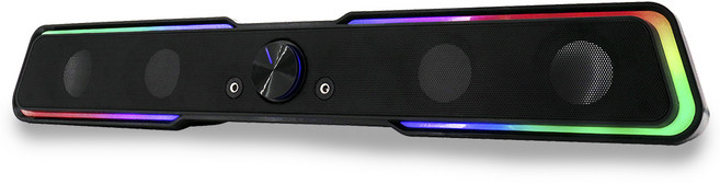 UNiCORN 第二代彩虹RGB LED電競USB 2聲道PC聲霸喇叭, 混合色, SB-M9